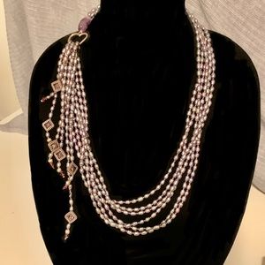 Purple freshwater pearl necklace
